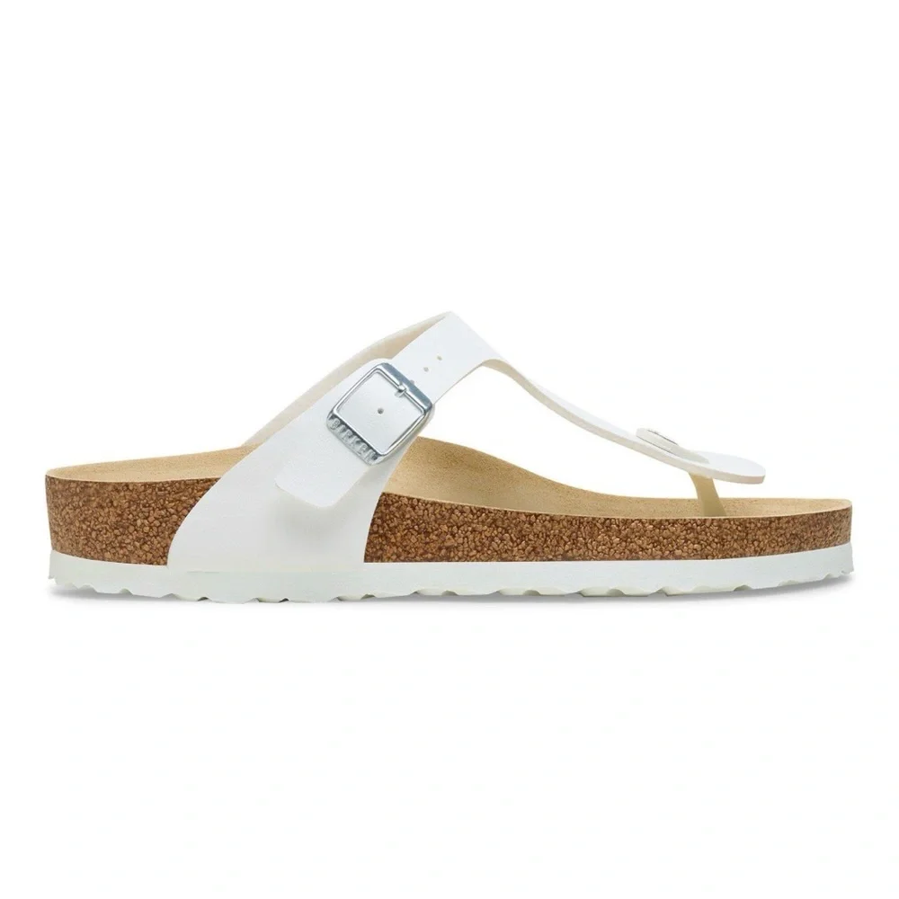 Birkenstock Gizeh Regular Fit Birko Flor White US Men's 10 Women’s 12 EU 43 - Picture 2 of 5